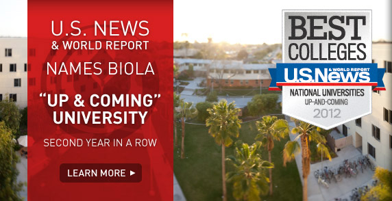 U.S. News and World Report names Biola 'Up and Coming' University second year in a row